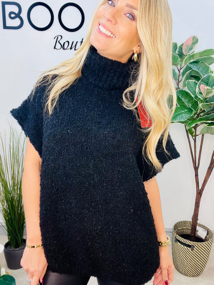 LADIES POPCORN KNIT ROLL NECK JUMPER - WHITE, BLACK, BROWN, BEIGE & BURGUNDY