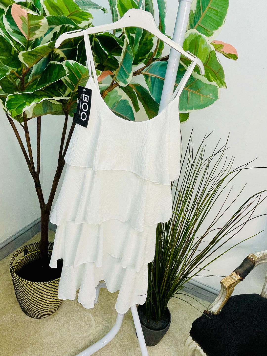 LADIES FRILL SUMMER STRAPPY SUN DRESS - NAVY, WHITE, ROYAL BLUE & BROWN