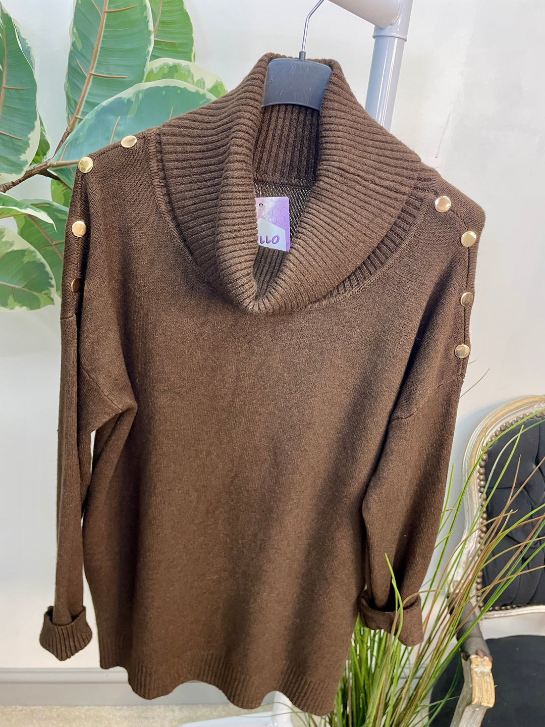 LADIES SOFT KNIT ROLL NECK JUMPER - WHITE, BLACK, BURGUNDY, BROWN & BEIGE