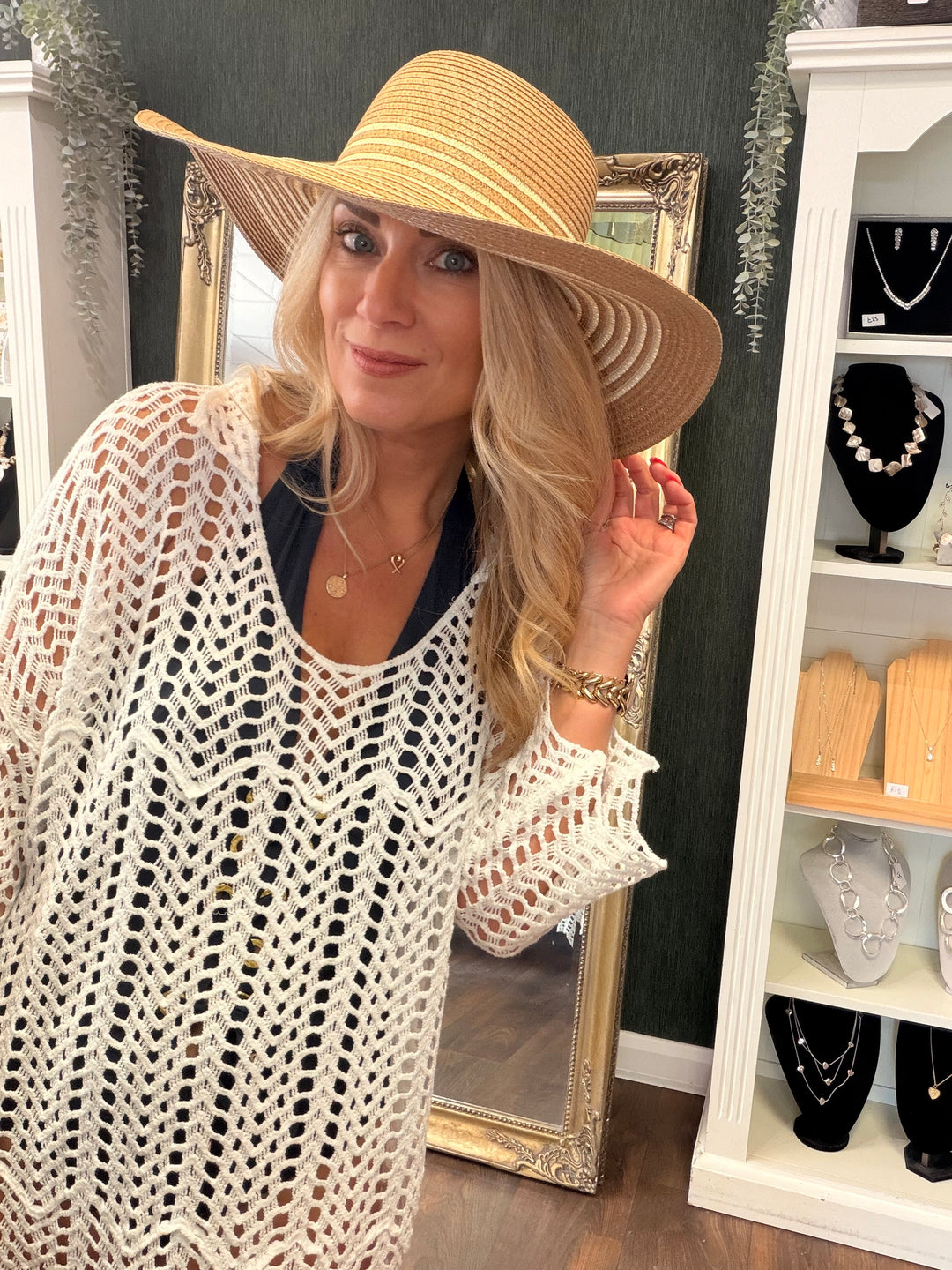 Ladies White Crochet Beach Swimwear Cover Up Dress