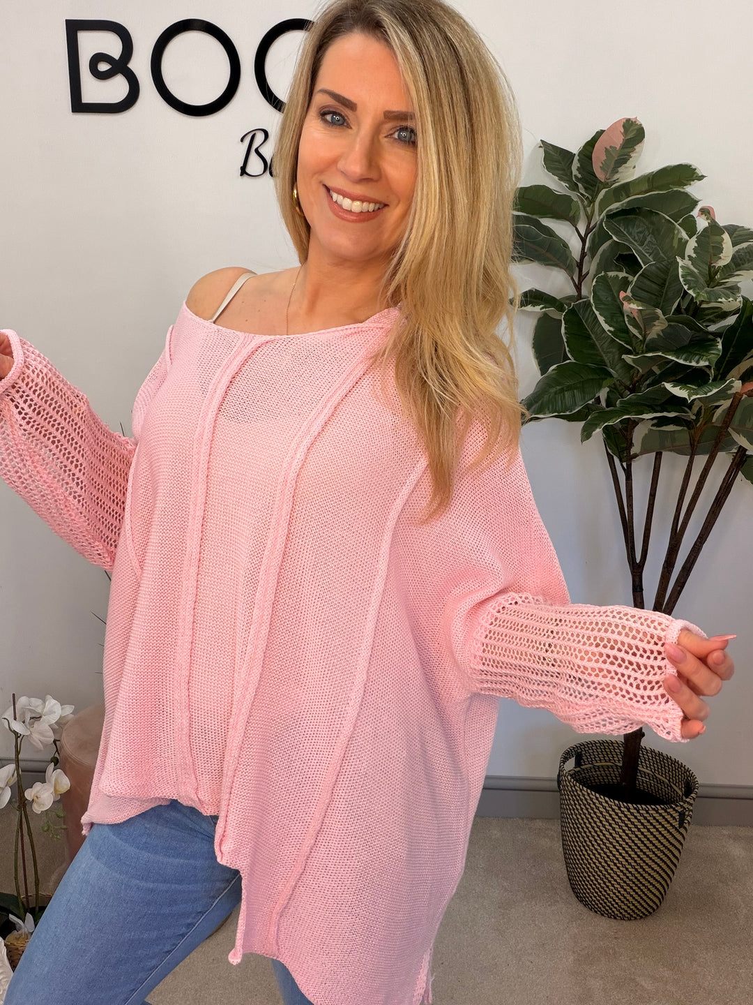 Ladies Fashion Oversize Top - yellow, beige, pink, white, fuschia and blue