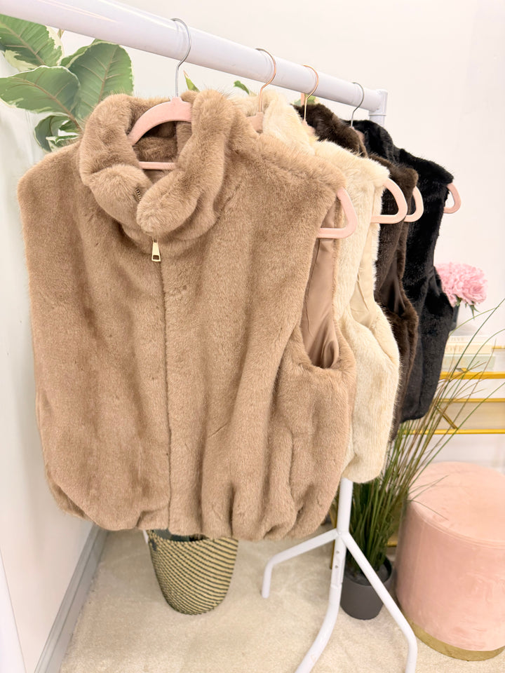 The XENA faux fur gilet - 4 colours