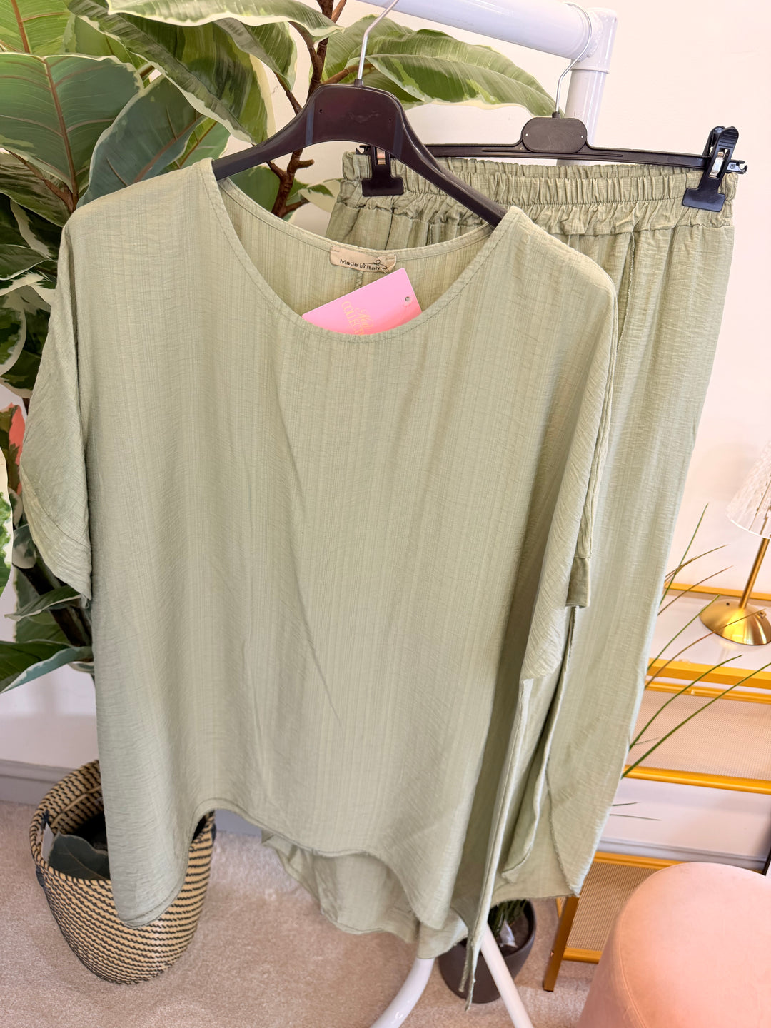 Ladies Harem Trouser Drape Top Co Ord - White, Coral, Khaki, Black & Blue