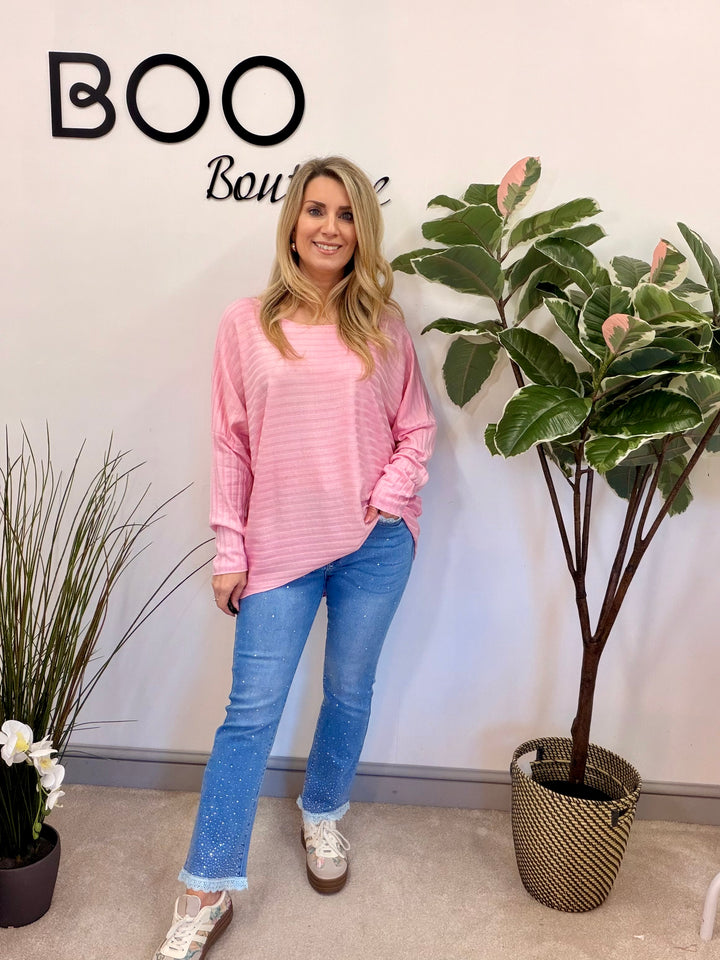 LADIES FINE KNIT LOOSE FIT TOP - MINT, BLUE, YELLOW, WHITE, PINK, MOCHA