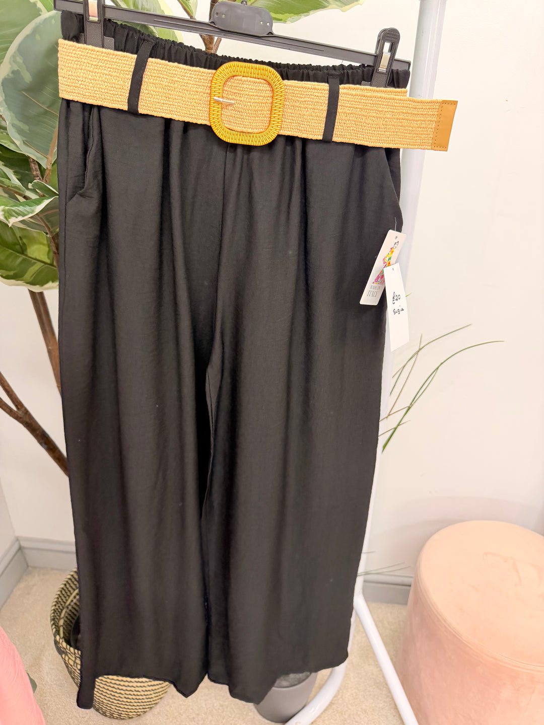 Ladies Fashion Wide Leg Trousers black