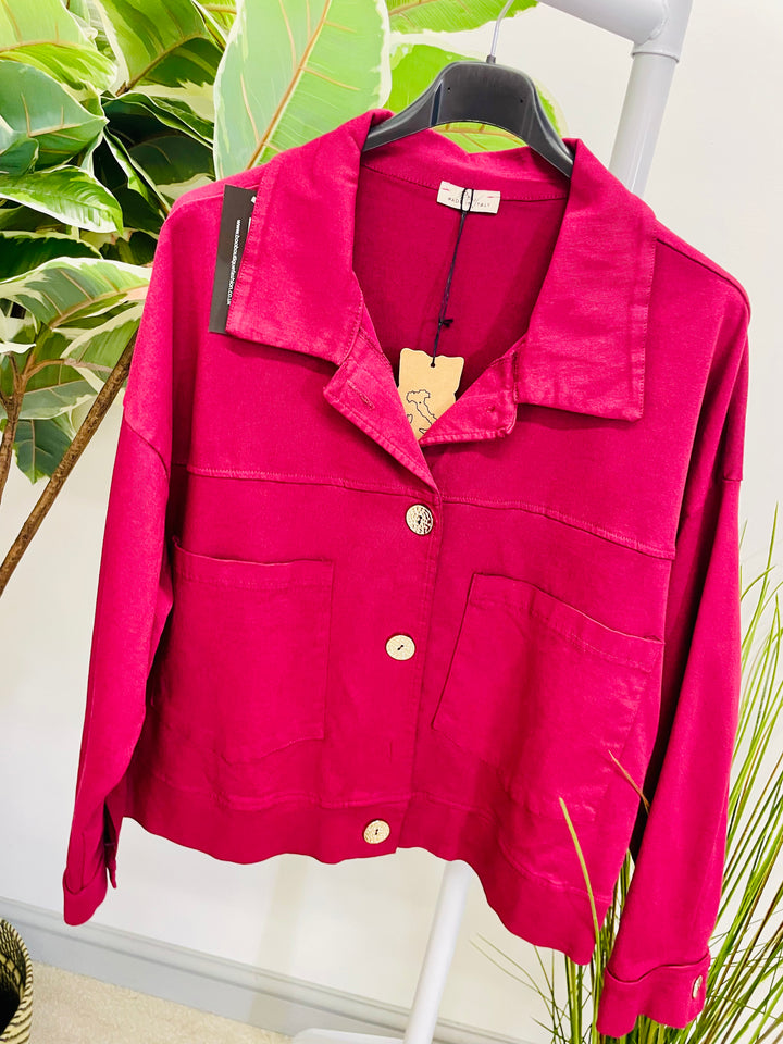LADIES STRETCH BOX CASUAL JACKET - BLACK, BEIGE, KHAKI, BURGUNDY, BROWN & WHITE