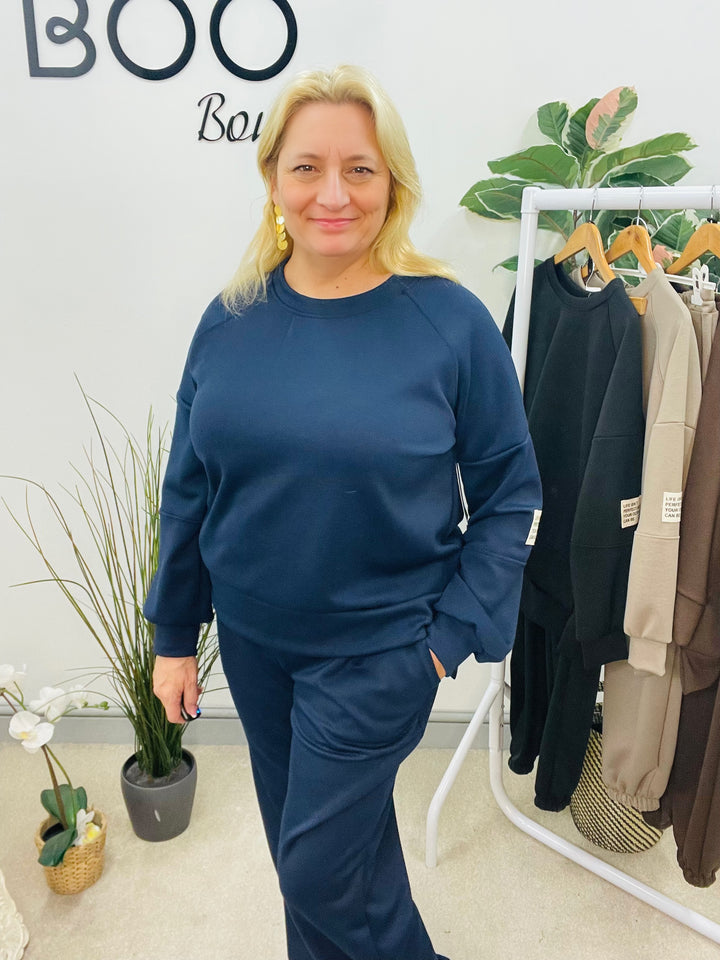 LADIES SCUBA JOGGER TROUSER CO ORD SET - BLACK, NAVY, MOCHA, BROWN