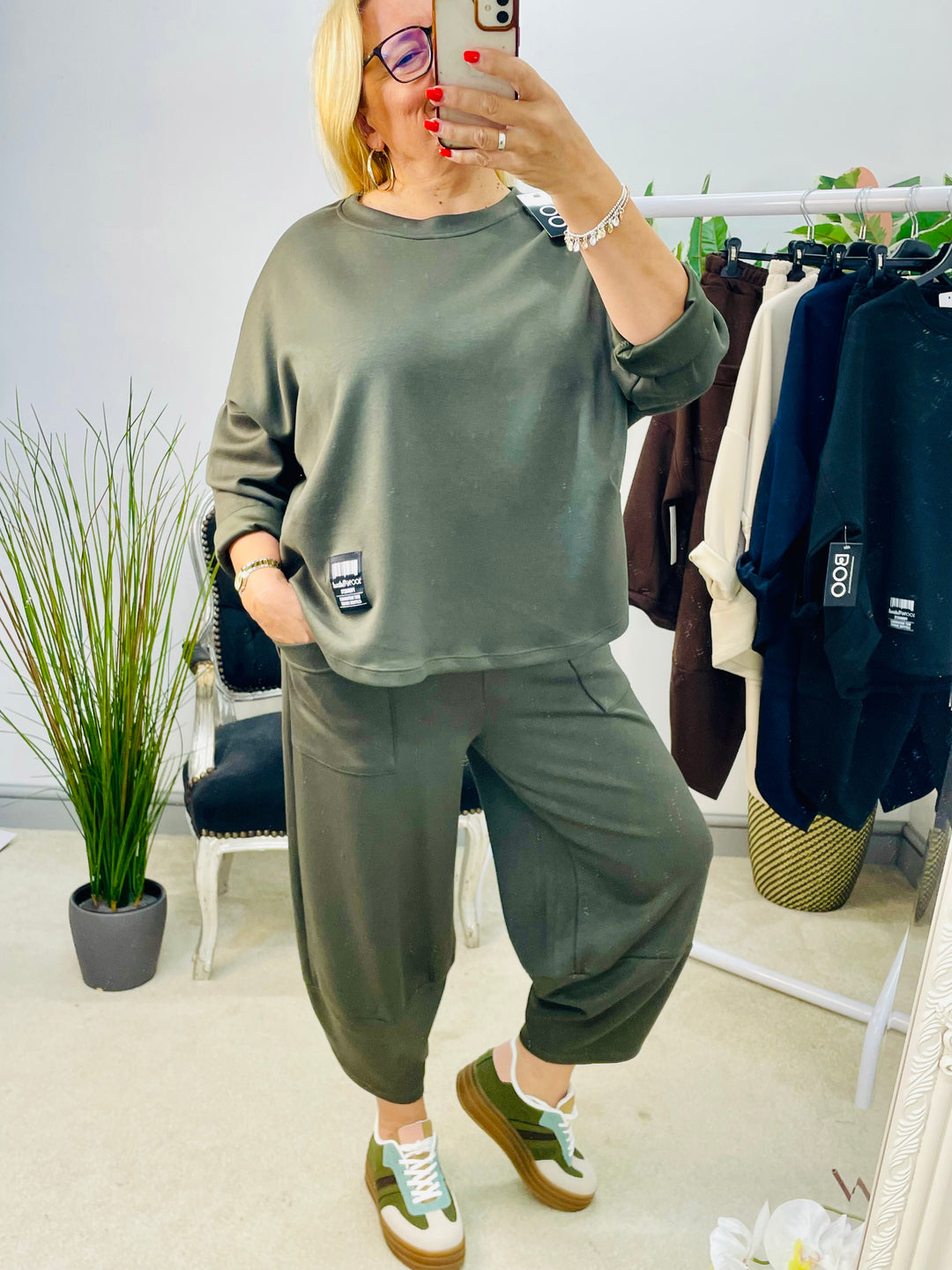 LADIES SCUBA TROUSER CO ORD - NAVY, BLACK, KHAKI, BROWN & BEIGE