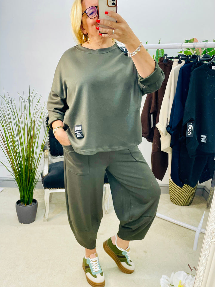 LADIES SCUBA TROUSER CO ORD - NAVY, BLACK, KHAKI, BROWN & BEIGE