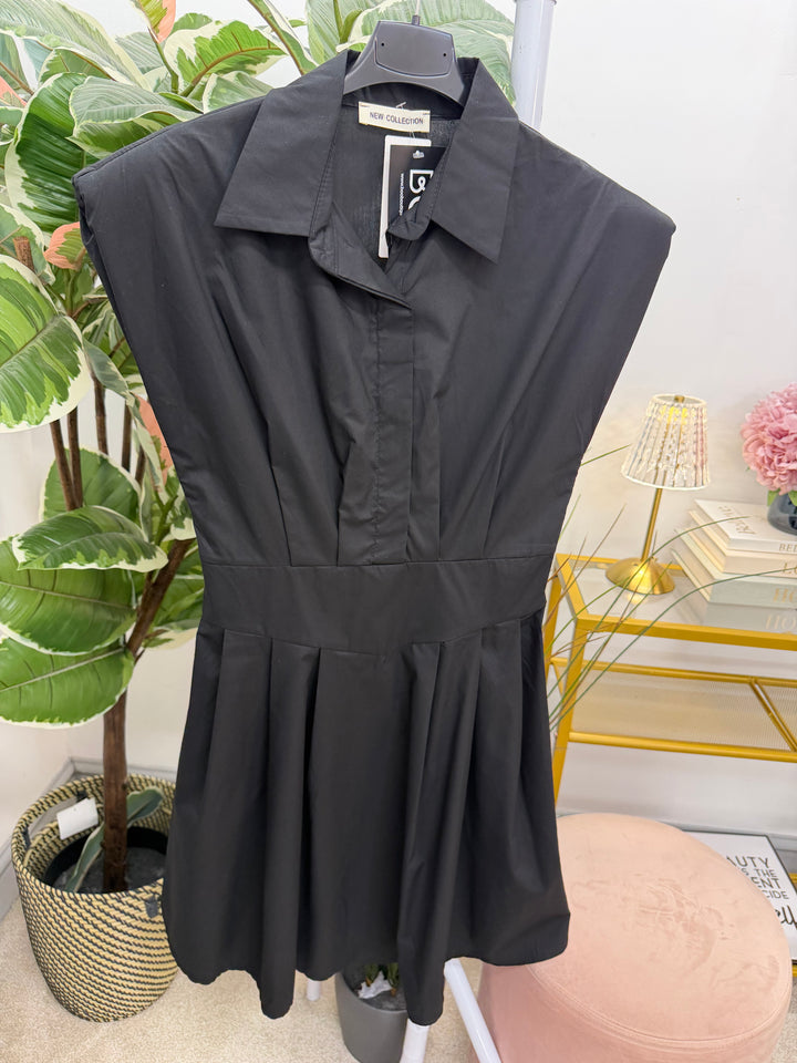 Ladies Cotton Skater Mini Dress - Black, Lemon, Red, White, Chocolate