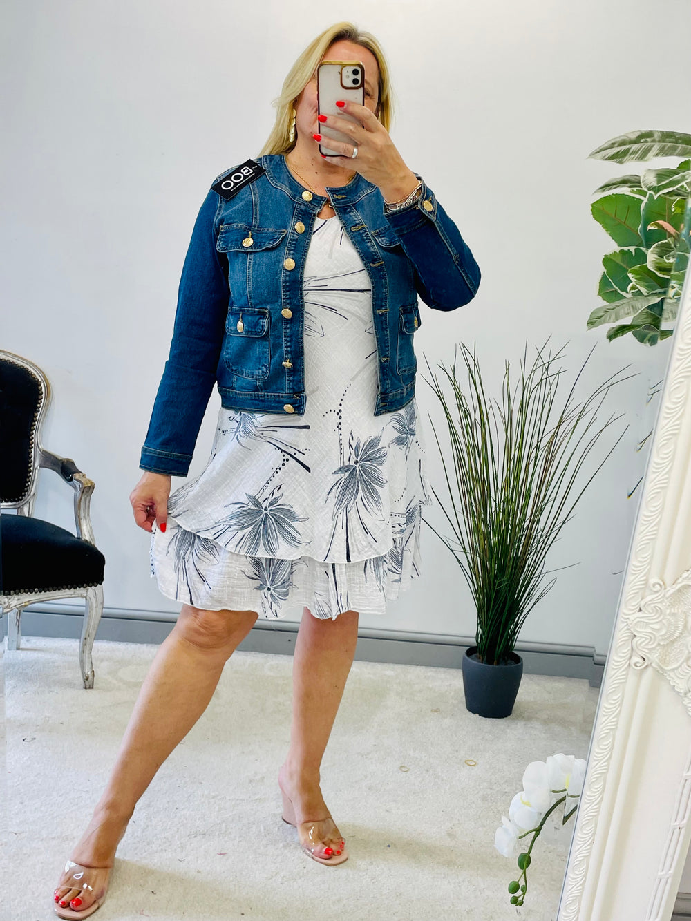 LADIES DARK DENIM SUMMER JACKET 