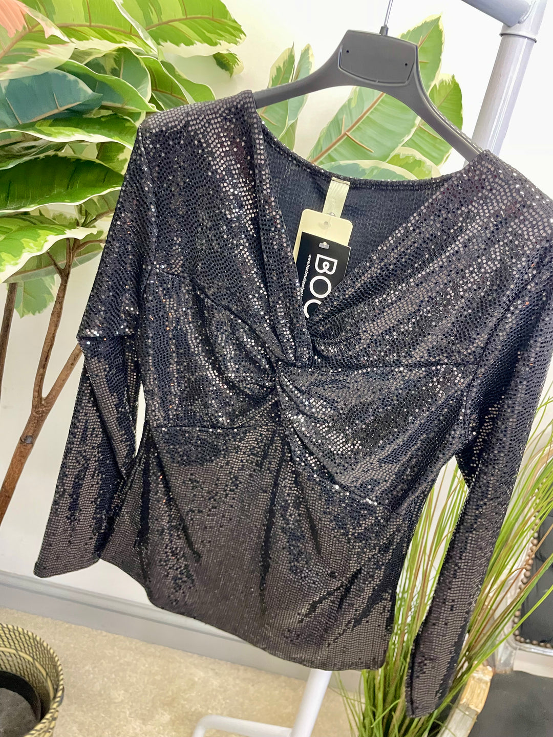 LADIES SEQUIN PARTY TOP - SILVER, GREEN, GOLD, BLACK, BERRY, CHAMPAGNE