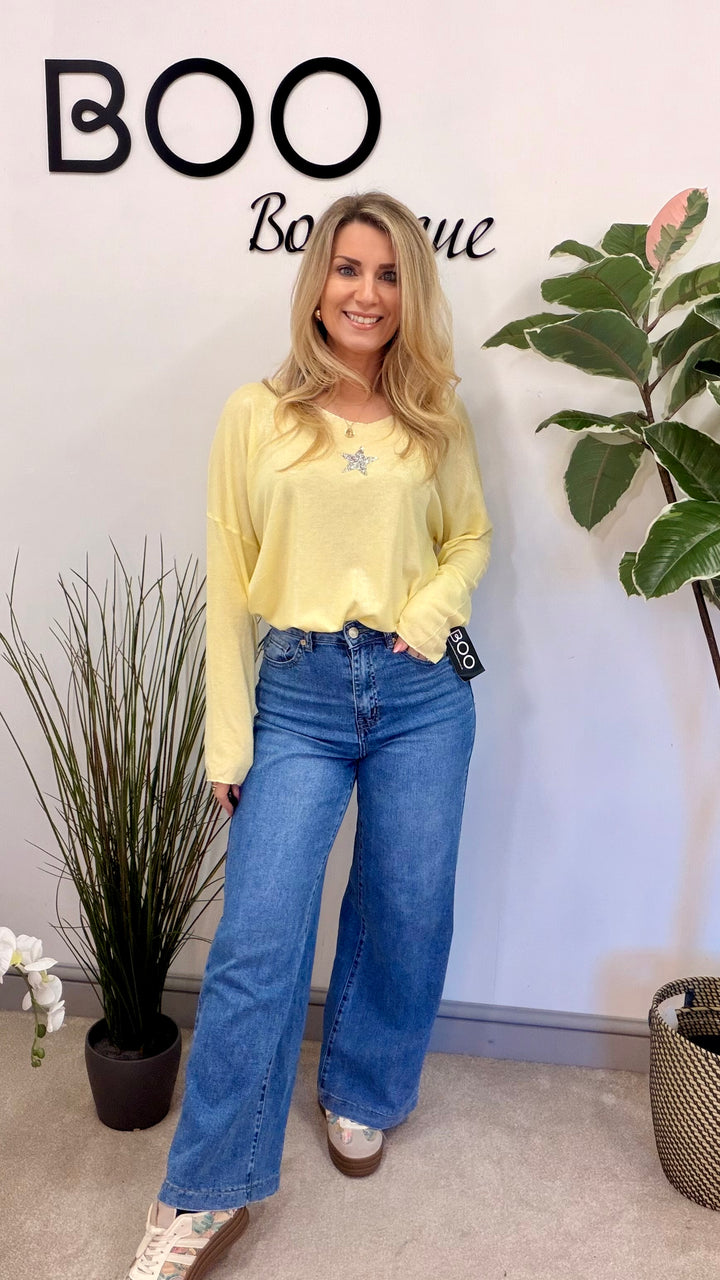 LADIES FASHION FINE KNIT TOP - WHITE, YELLOW, MINT, PINK, LIME