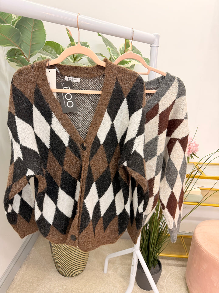 The SALLY diamond knit cardigan - 2 colours