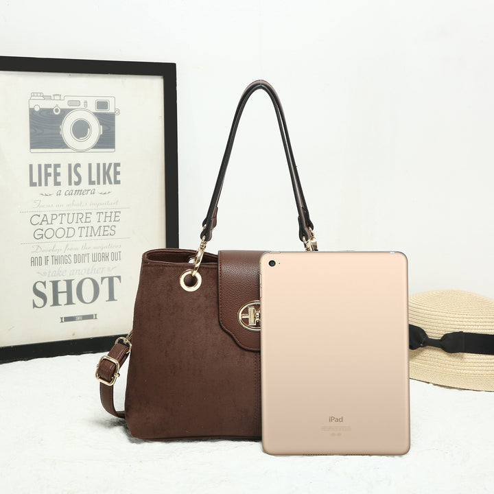 FAUX SUEDE HANDBAG ( 25452 ) - 4 colours