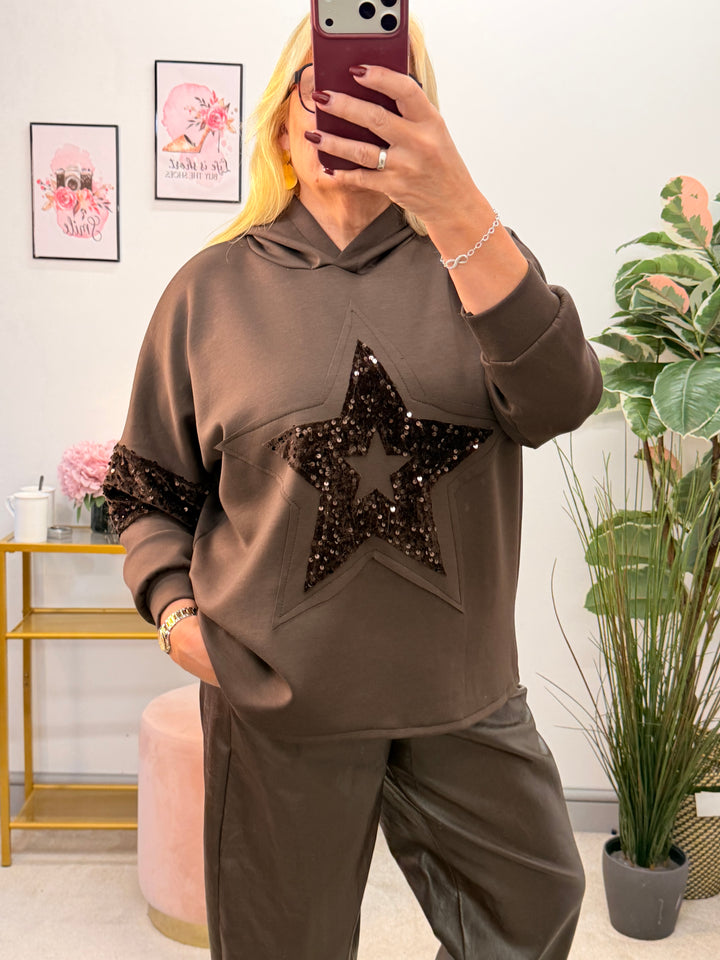 The JUDY scuba sequin hoodie top - 4 colours
