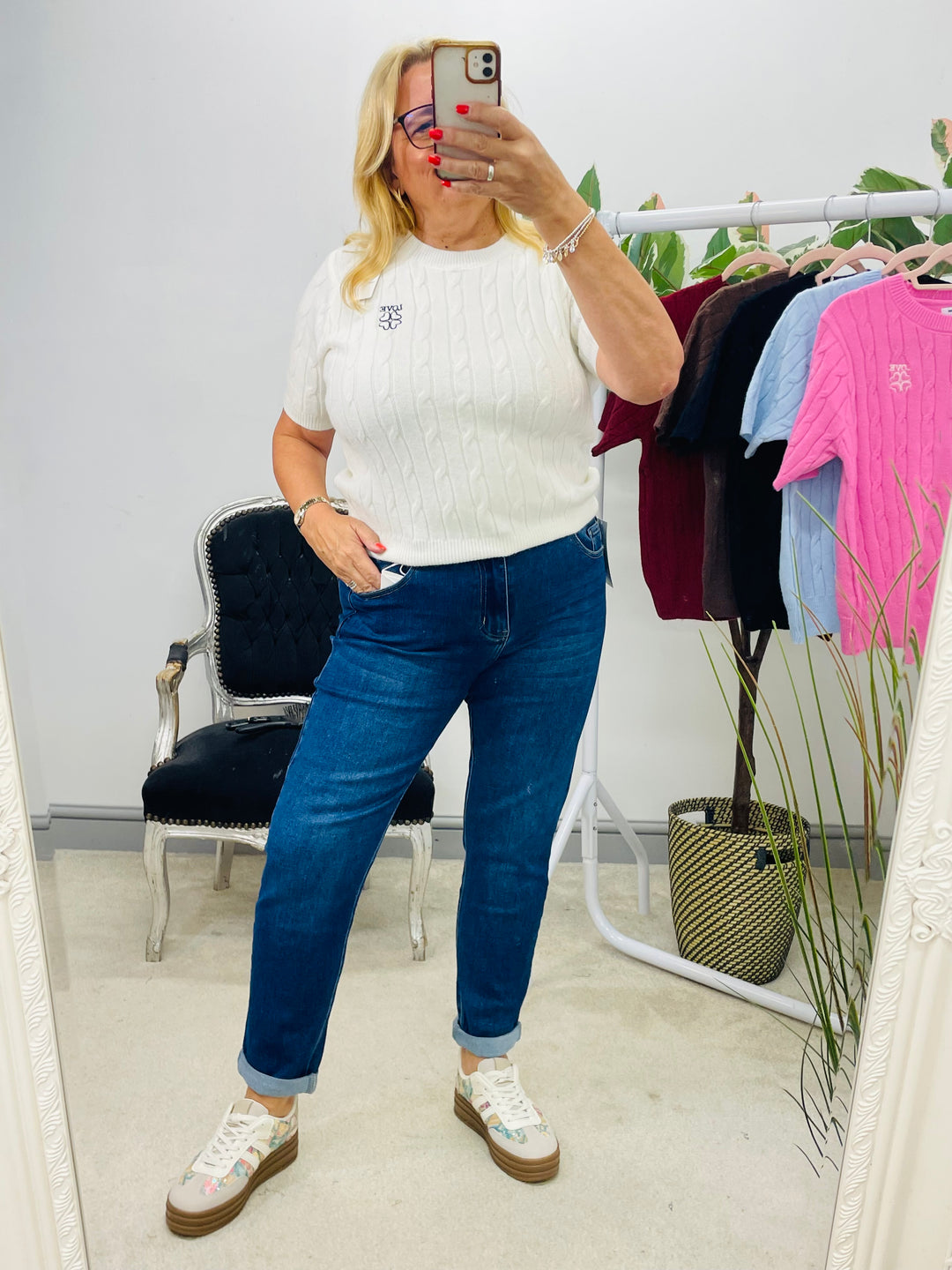 LADIES BLUE MOM FIT DENIM JEANS