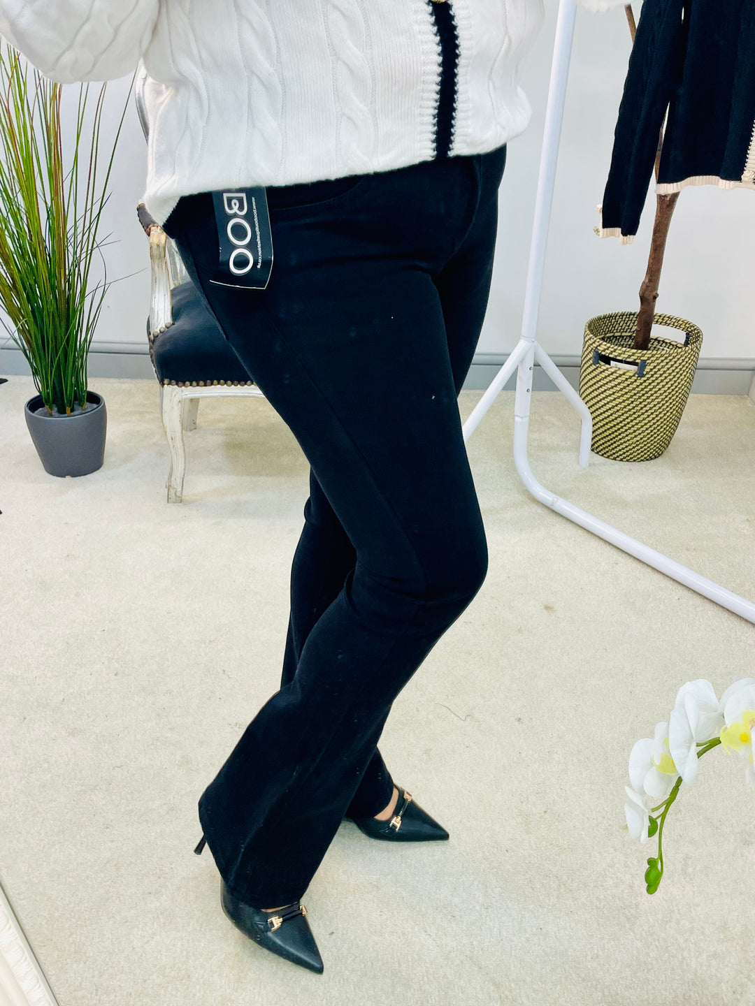 The ORLA black flare jeans