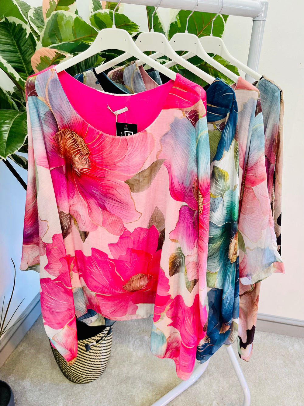 LADIES WOMENS FLOATY FEMININE FLORAL PRINT LOOSE FIT TOP BLOUSE