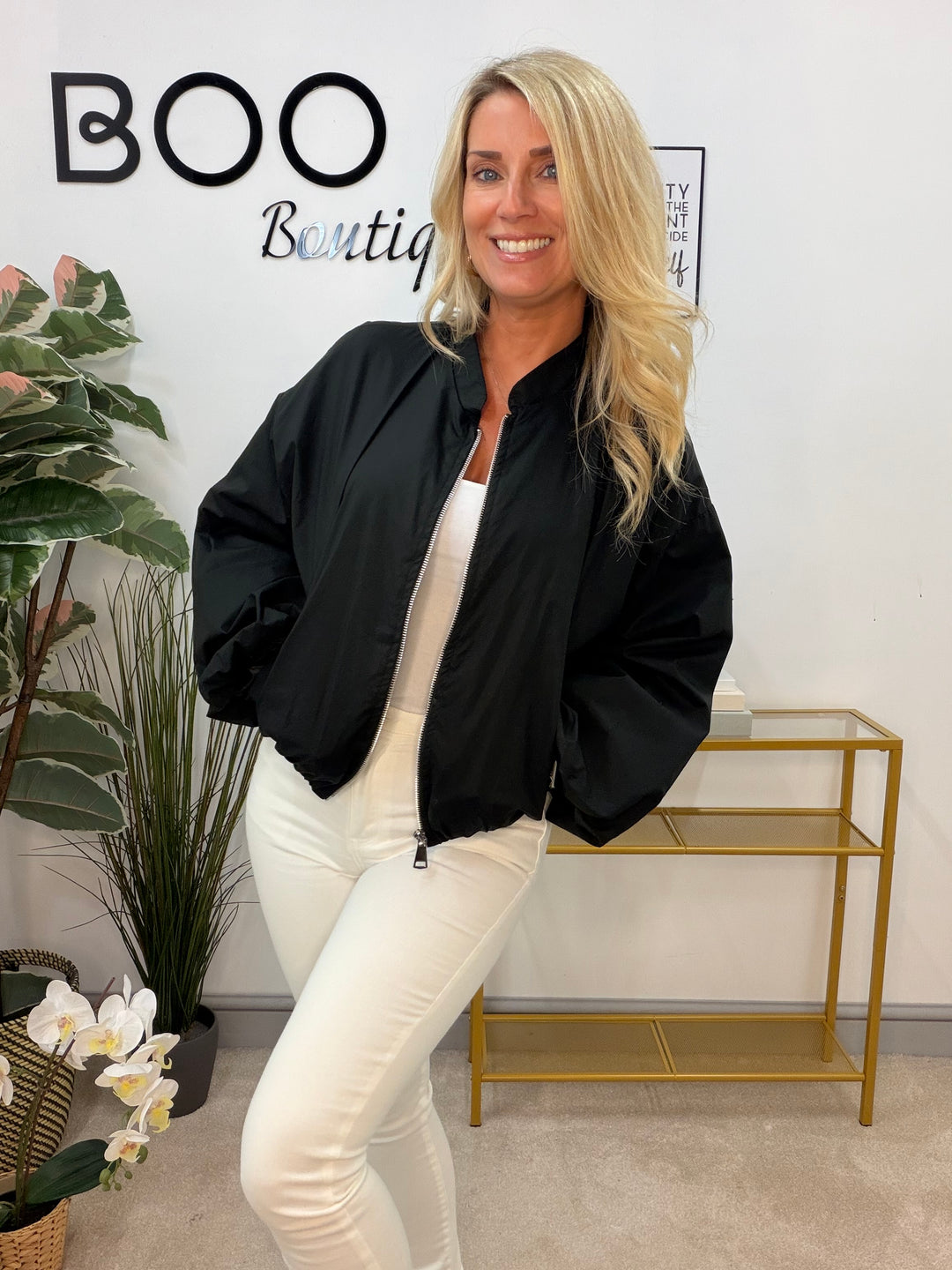 Ladies Fashion Cropped Bomber Jacket - Black, Pistachio, Brown & Taupe
