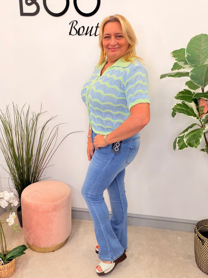 The ADELE blue flared jeans - sizes 6 to 14