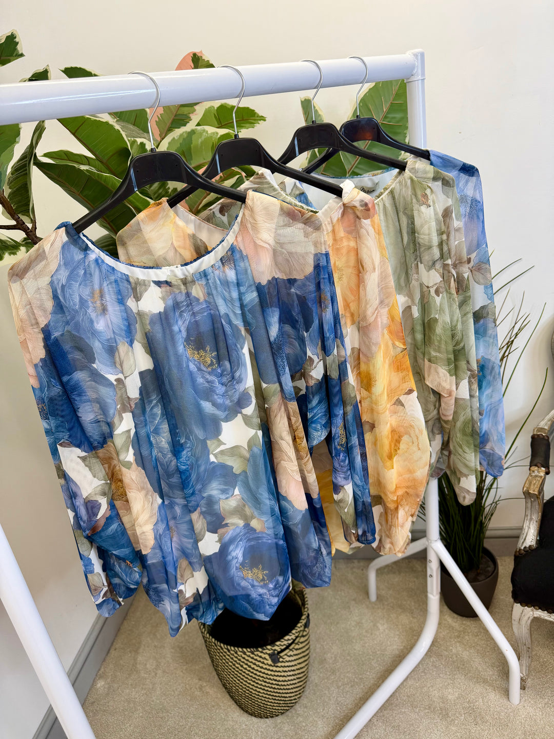 LADIES STRETCH NET BLOUSON TOP - NAVY, KHAKI, YELLOW & NAVY