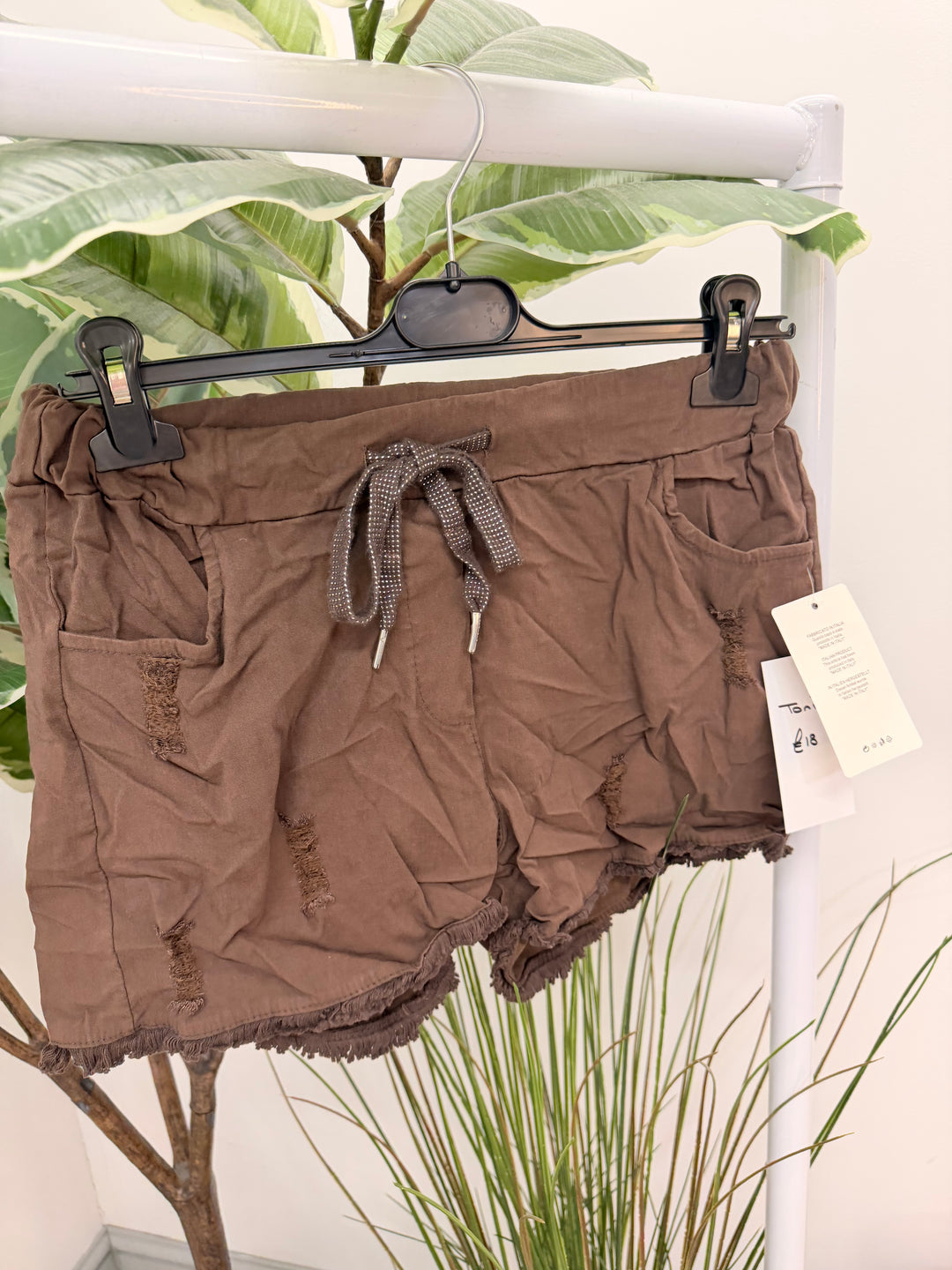 Ladies Magic Stretch Summer Shorts chocolate brown