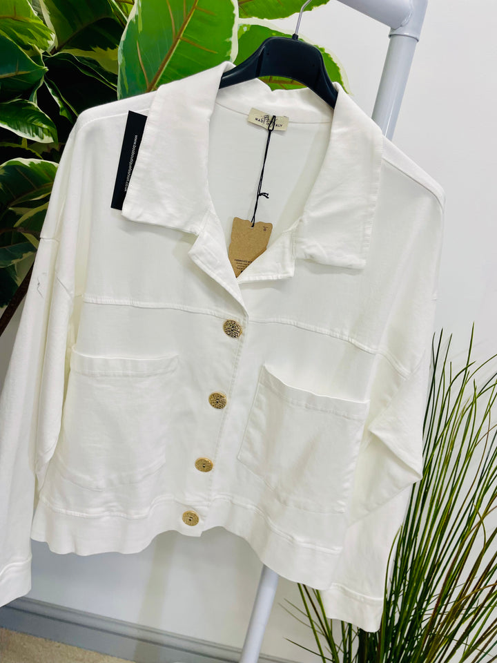LADIES STRETCH BOX CASUAL JACKET - BLACK, BEIGE, KHAKI, BURGUNDY, BROWN & WHITE