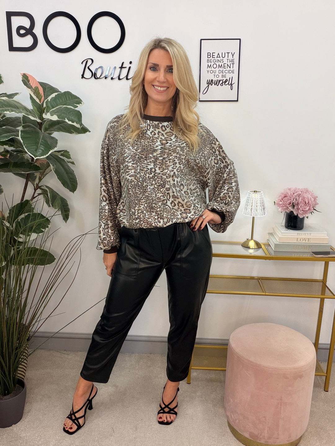 The JOYCE sequin leopard party top
