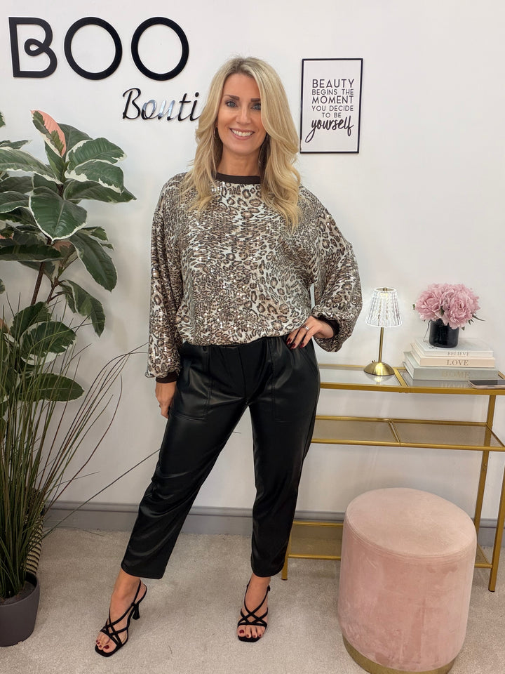 The JOYCE sequin leopard party top