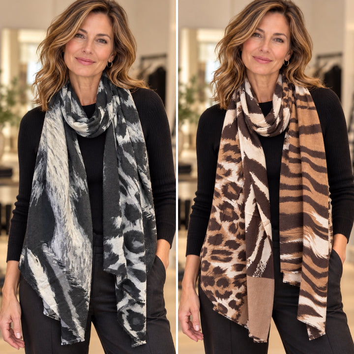 The BELINDA animal print scarf - 2 colours