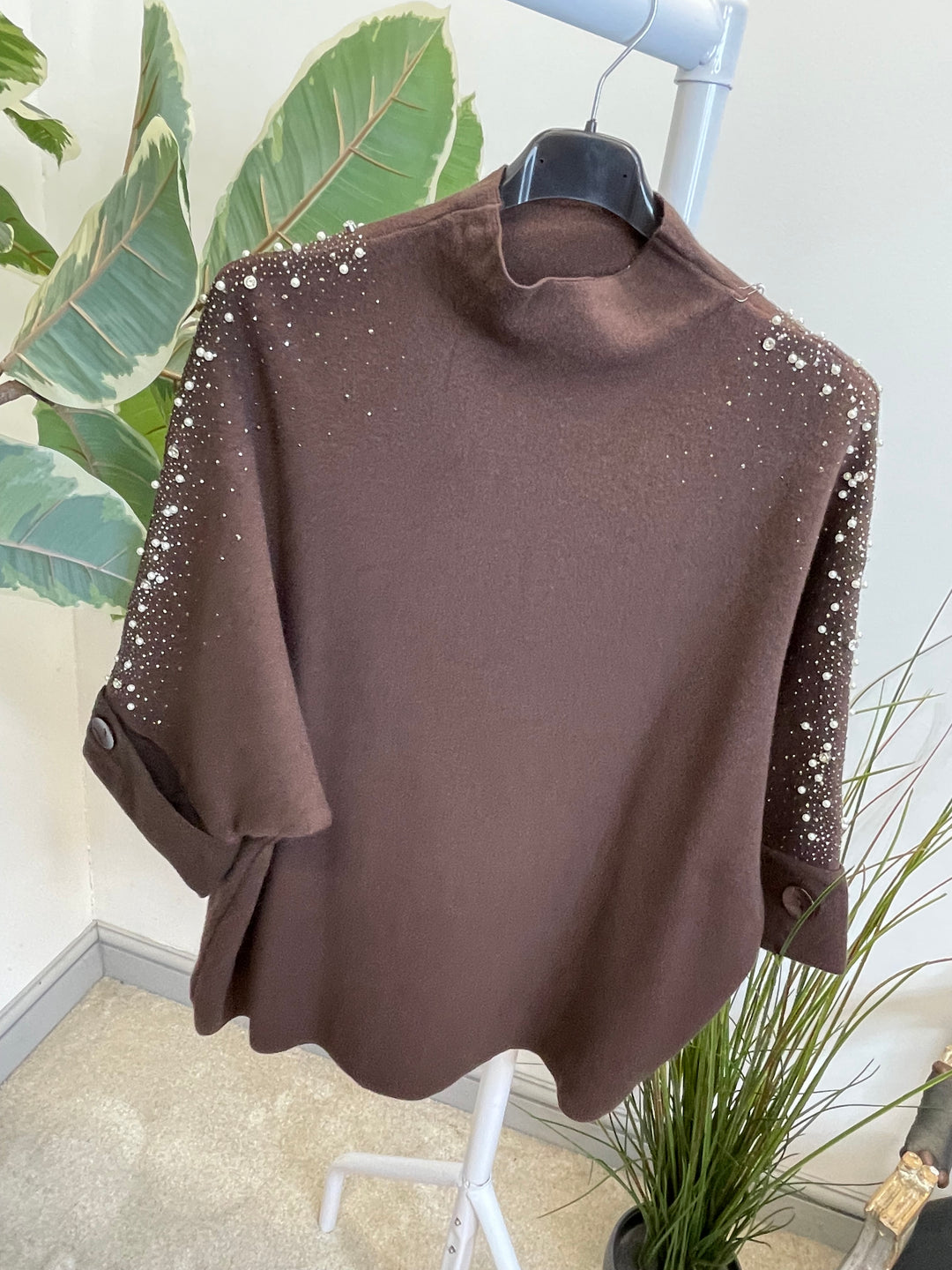 LADIES DIAMANTE SPARKLY JUMPER - FUSCHIA, PINK, BLACK, BERRY, BLUE, BROWN