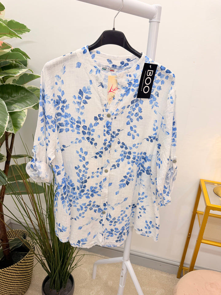 Ladies White Light Linen Shirt Top