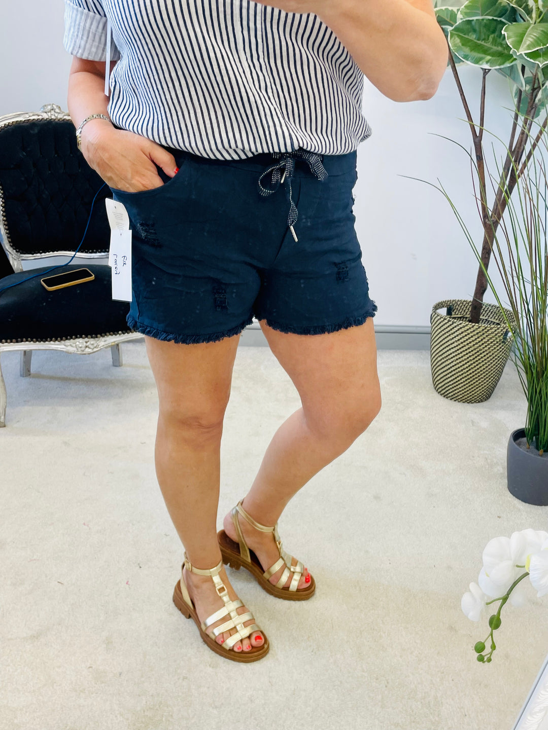 LADIES STRETCH MAGIC SUMMER SHORTS - BLACK, WHITE, KHAKI, NAVY & BEIGE