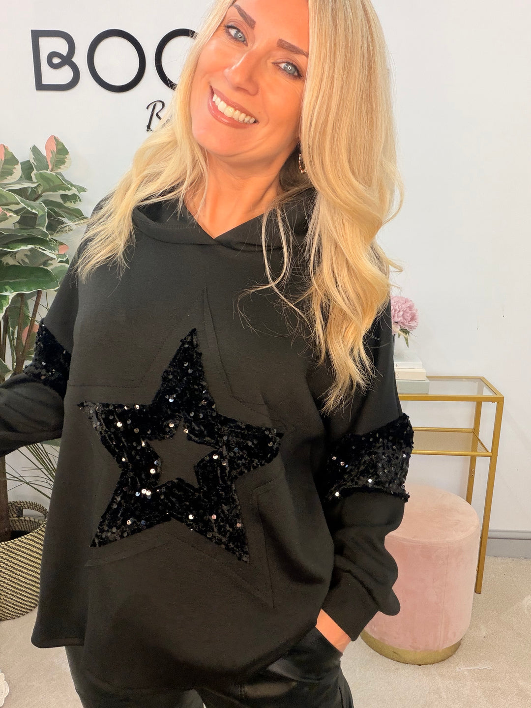 The JUDY scuba sequin hoodie top - 4 colours