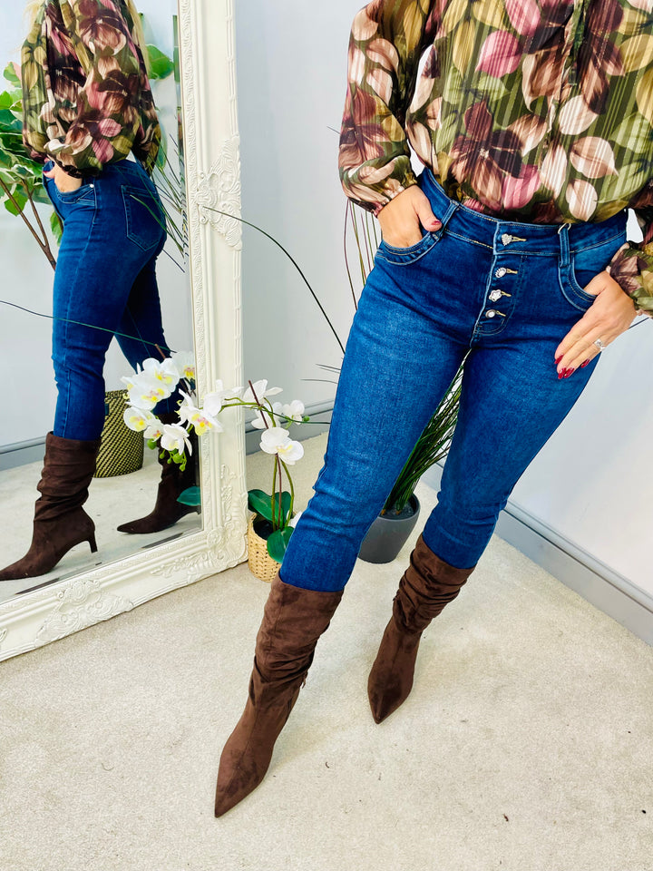 LADIES BLUE DENIM SKINNY JEANS - SIZES 10, 12, 14, 16, 18, 20