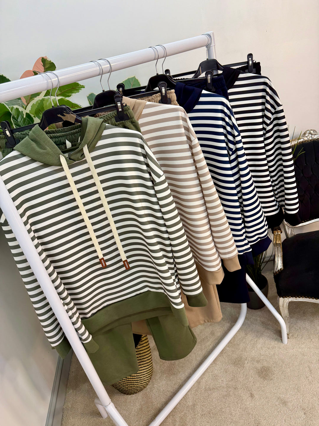 Ladies Fashion Straight Leg co ord set - khaki, navy, black & beige