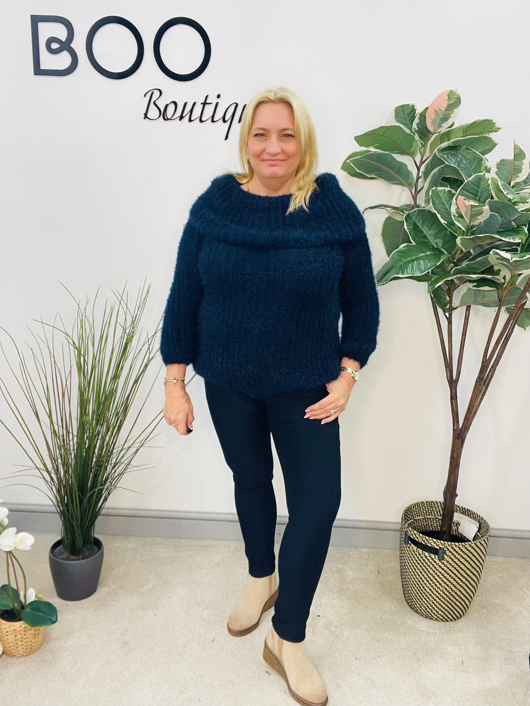 LADIES NAVY BLUE STRETCH SKINNY LEGGINGS JEGGINGS