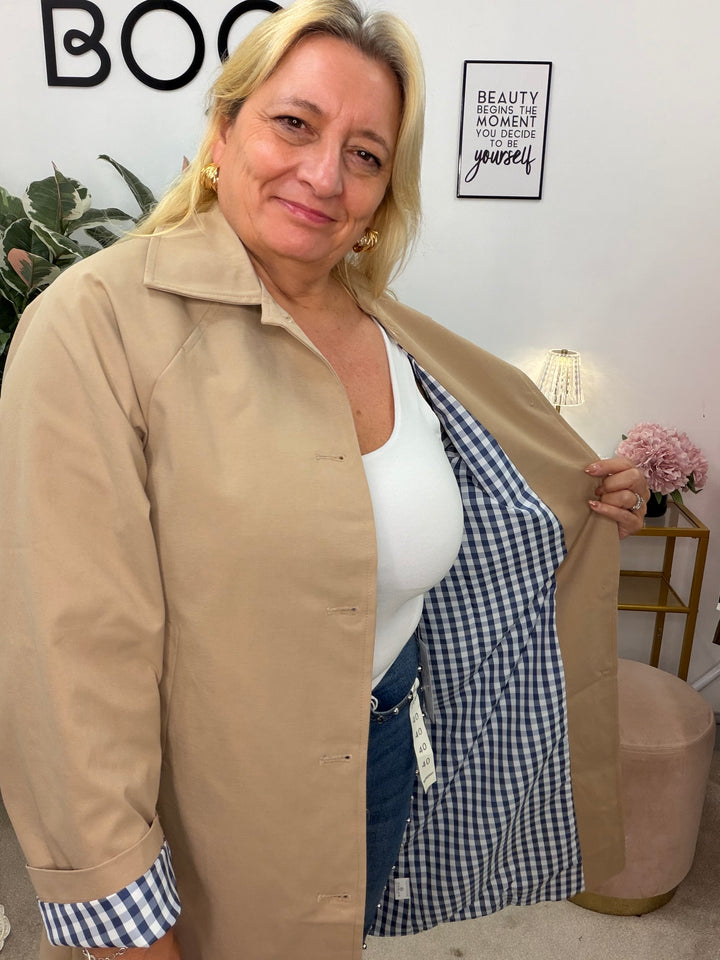 Ladies Fashion Camel Raincoat Mac