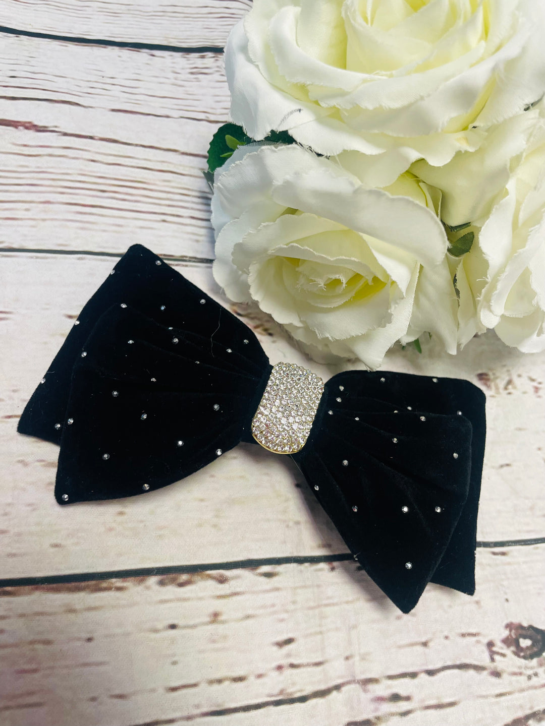 LADIES VELVET HAIR BOWS - BLACK & BERRY BURGUNDY