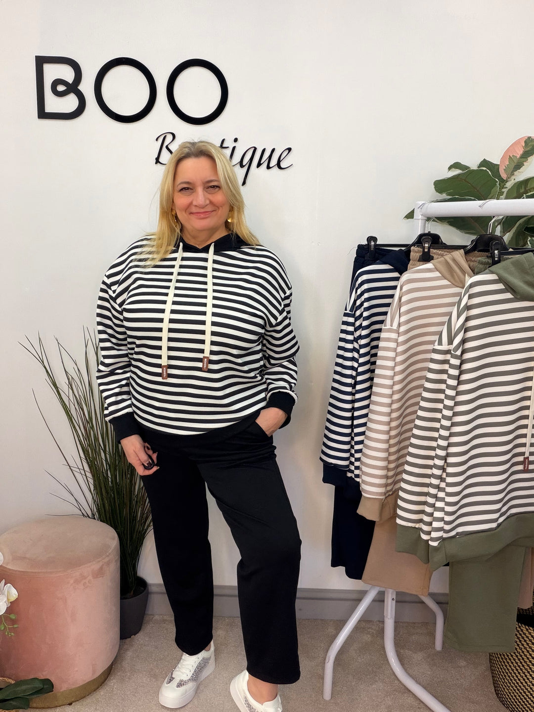 Ladies Fashion Straight Leg co ord set - khaki, navy, black & beige