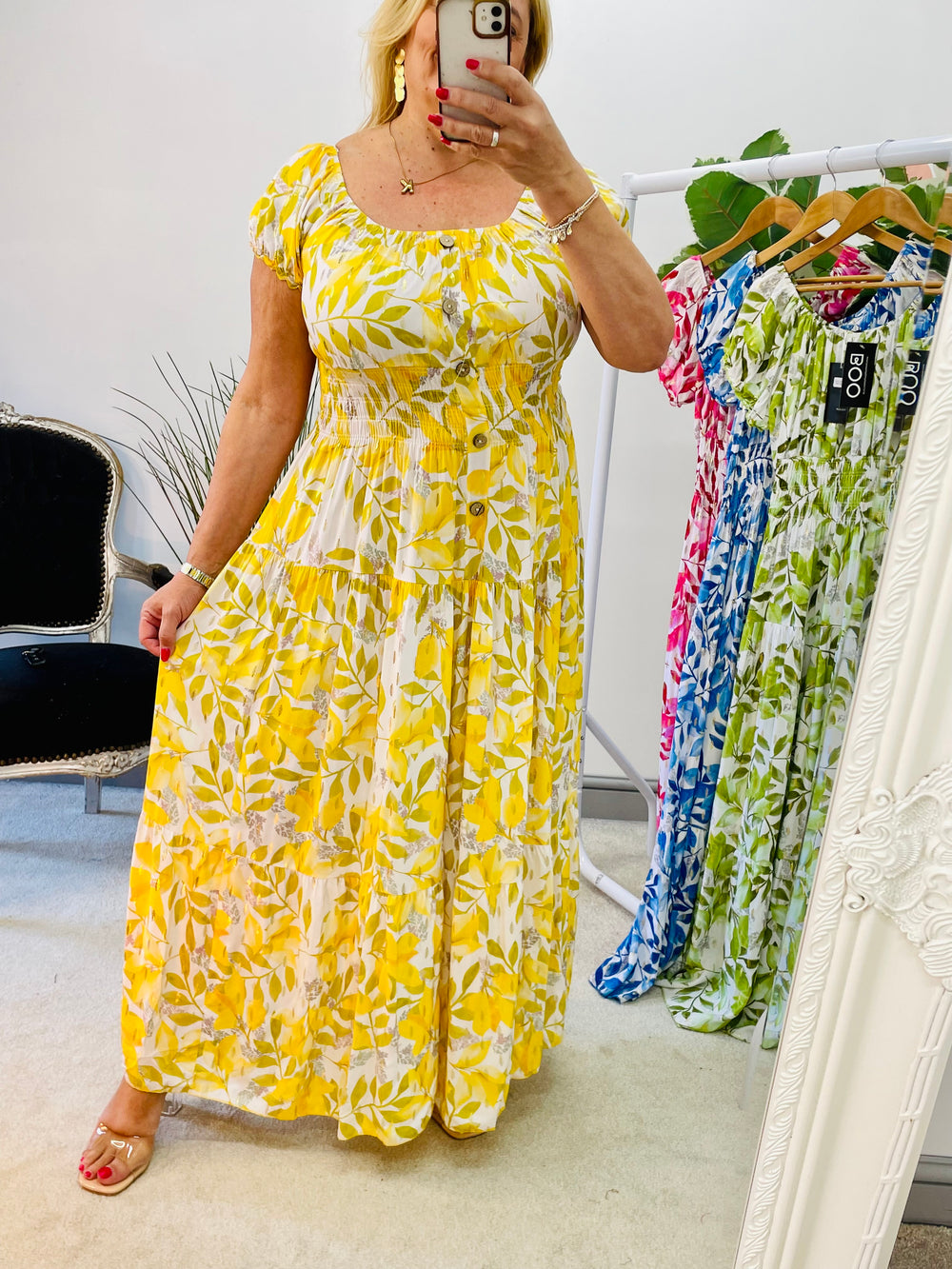 LADIES SUMMER BARDOT MAXI DRESS - PINK, BLUE, GREEN, YELLOW
