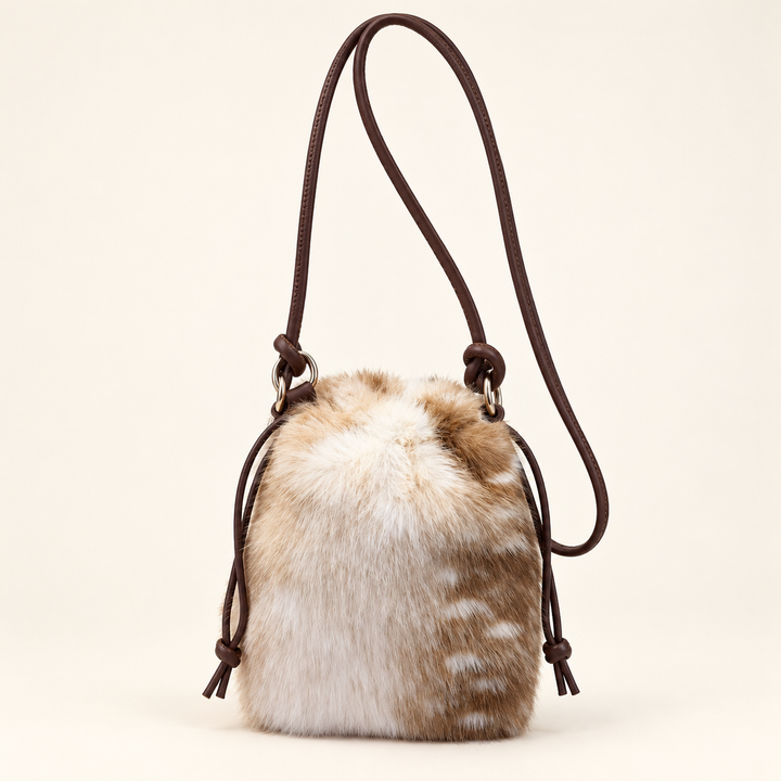 Womens Faux Fur Small Crossbody Going Out Bag - Brown, Leopard, Black & Fawn