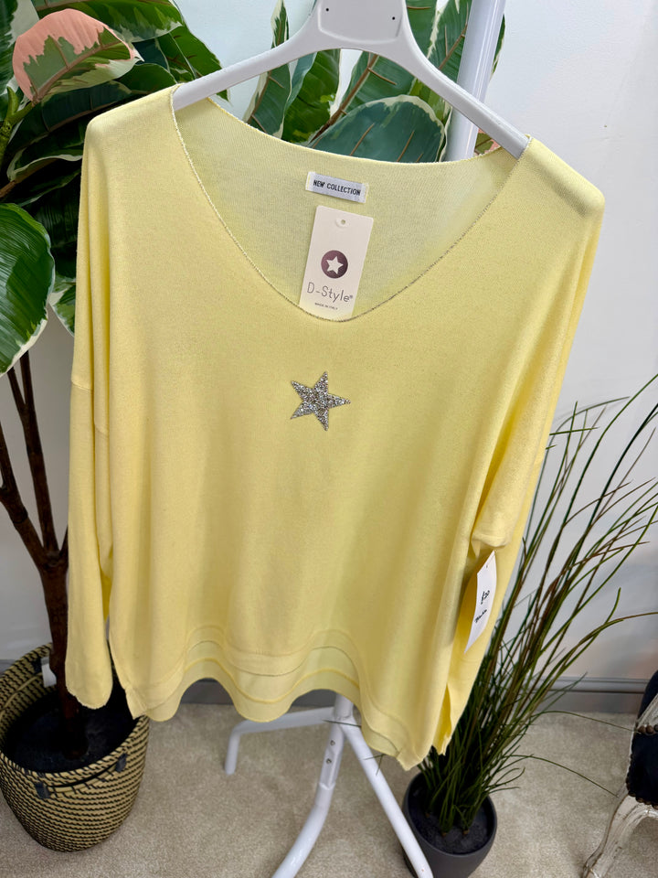 LADIES FASHION FINE KNIT TOP - WHITE, YELLOW, MINT, PINK, LIME