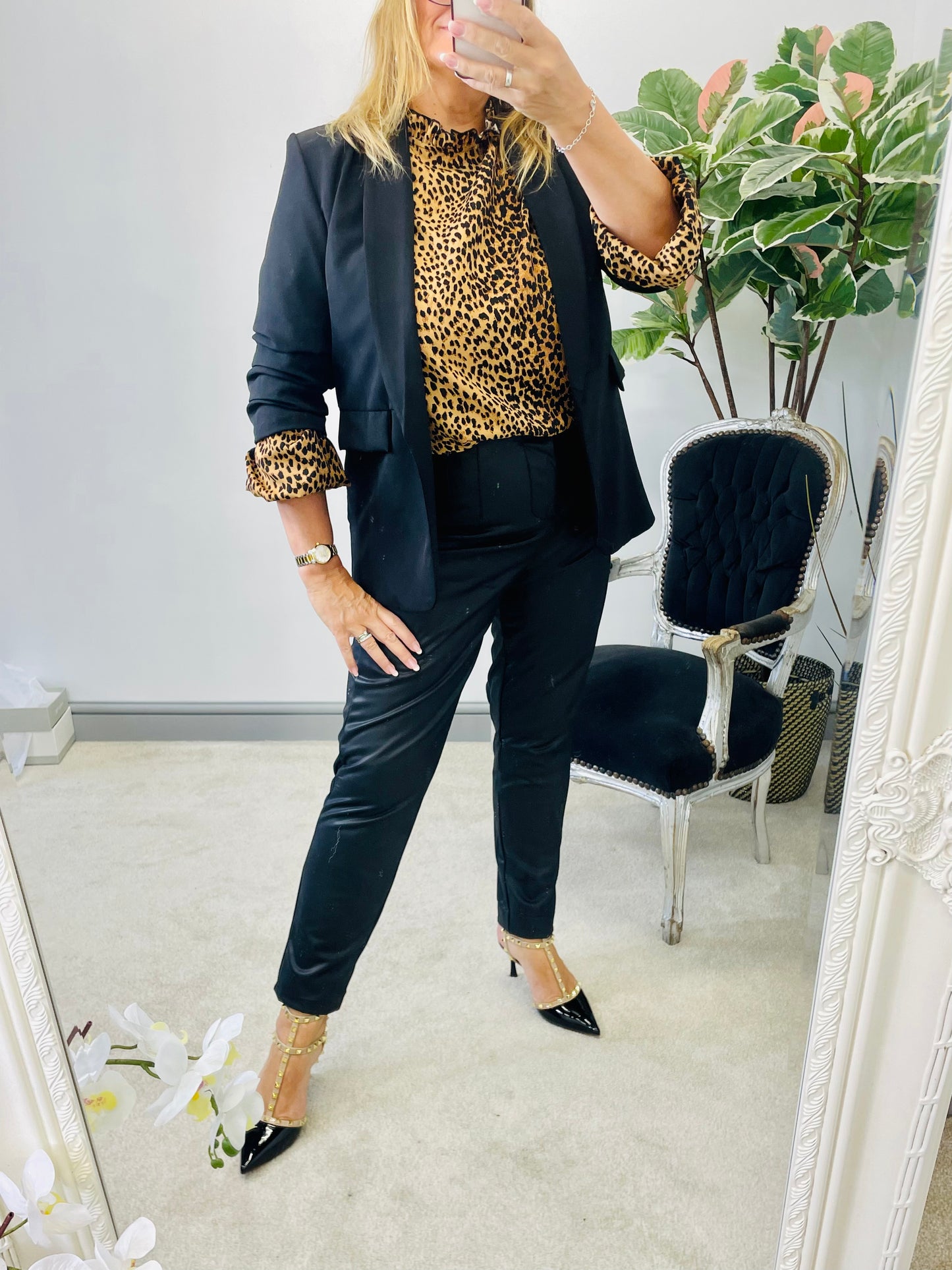 The CHLOE leopard print blouse