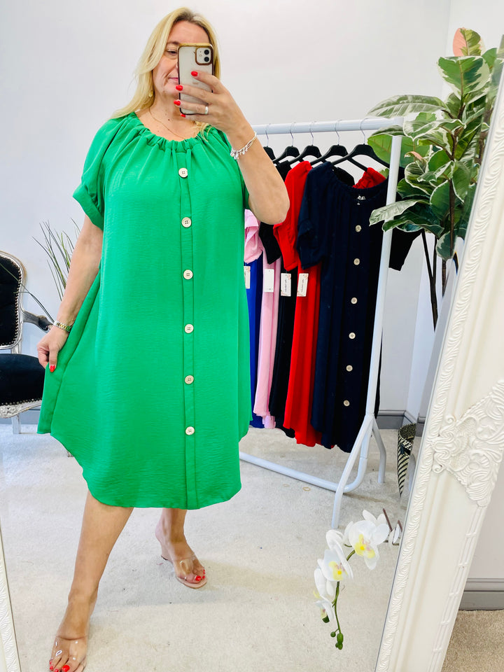 LADIES LOOSE FIT BARDOT SUMMER MIDI DRESS 