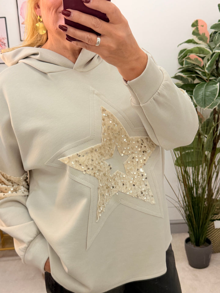 The JUDY scuba sequin hoodie top - 4 colours