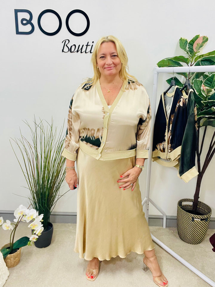The NICOLE satin jacket - one champagne
