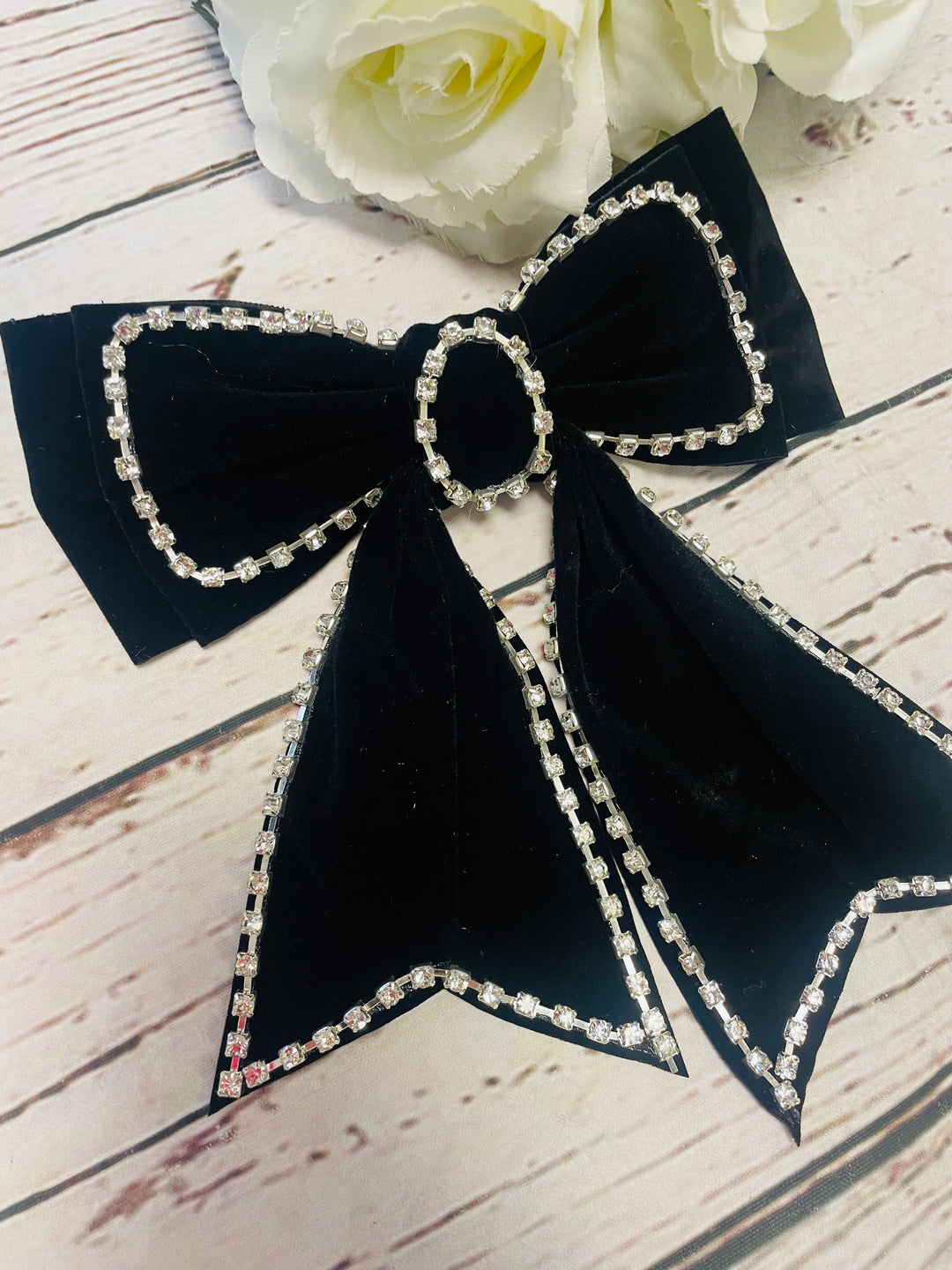 LADIES VELVET HAIR BOWS - BLACK & BERRY BURGUNDY