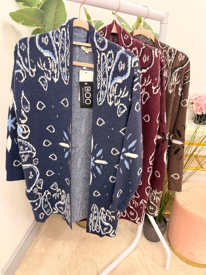 The RUSTIE bandana print cardigan - 3 colours